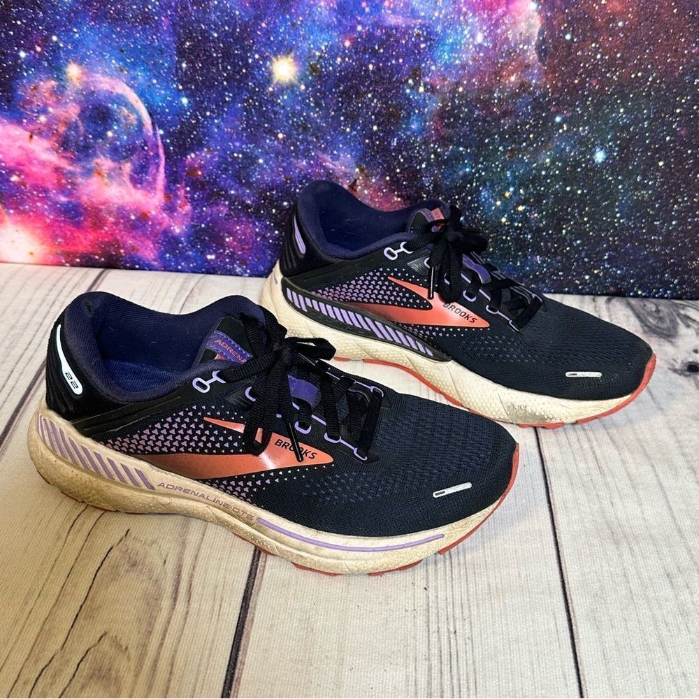 Brooks Adrenaline GTS Women Sz 8 D Black/Purple Athletic Sneaker ​​Running Shoes